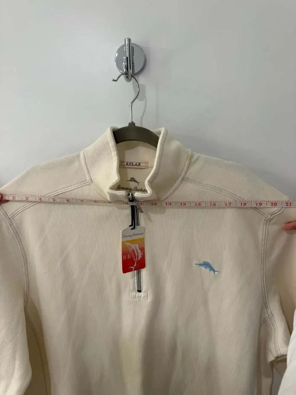 Tommy Bahama Tobago Bay Half-Zip Pullover Sweatshirt in Ivory